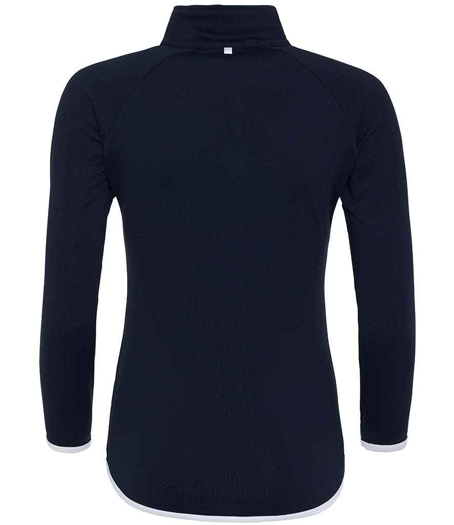 AWDis Ladies Cool Half Zip Sweat Top - French Navy/Arctic White