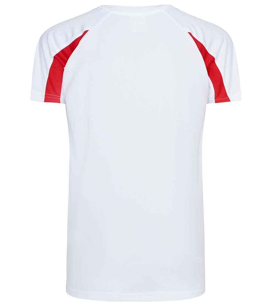 AWDis Kids Cool Contrast T-Shirt - Arctic White/Fire Red