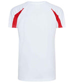 AWDis Kids Cool Contrast T-Shirt - Arctic White/Fire Red