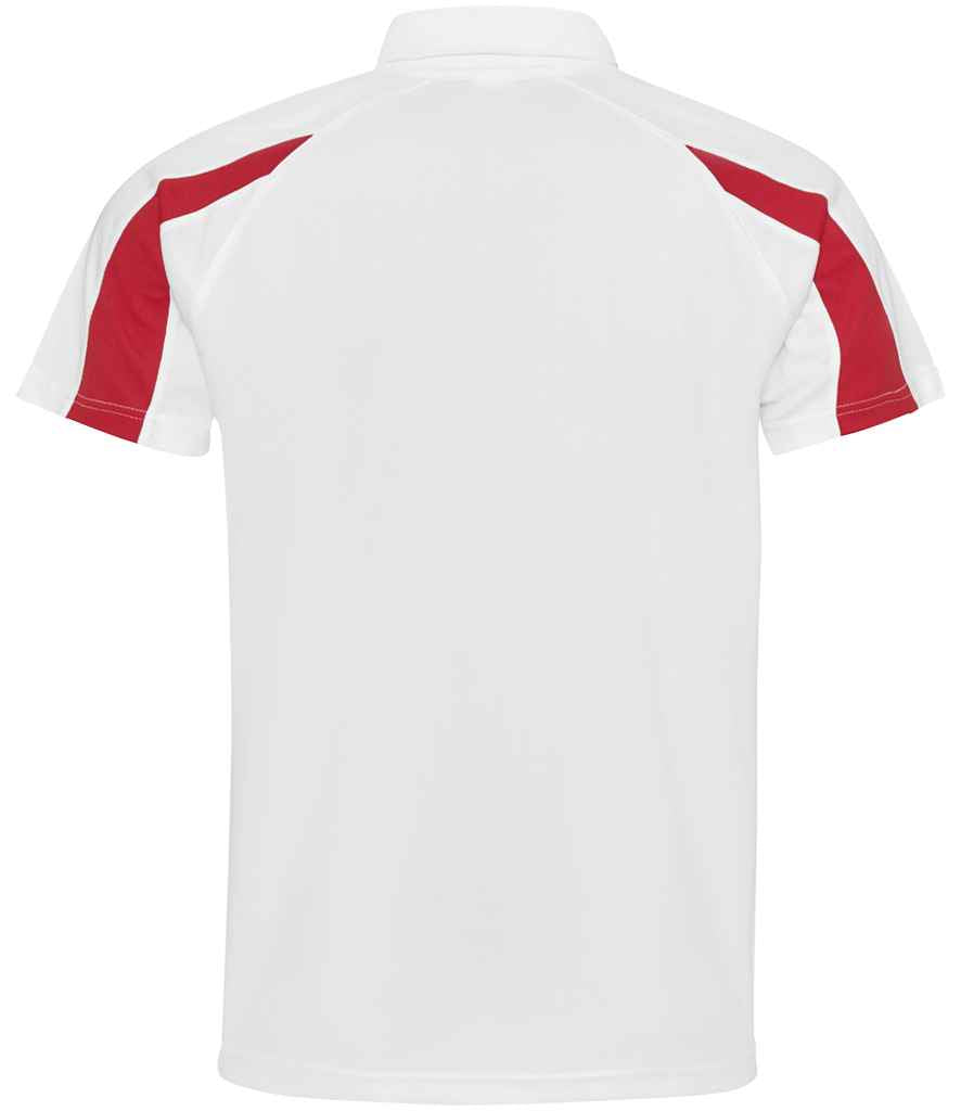 AWDis Cool Contrast Polo Shirt - Arctic White/Fire Red