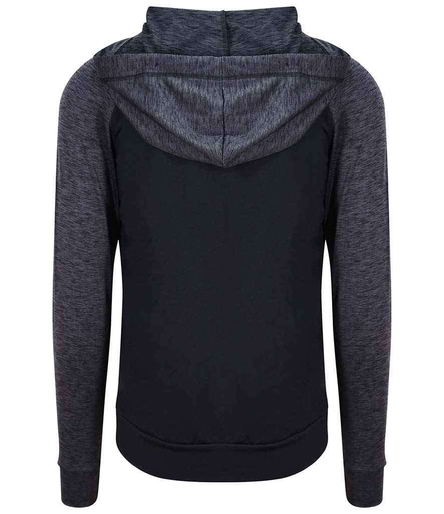 AWDis Cool Contrast Zoodie - Black/Black Slate Melange