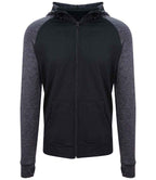 AWDis Cool Contrast Zoodie - Black/Black Slate Melange