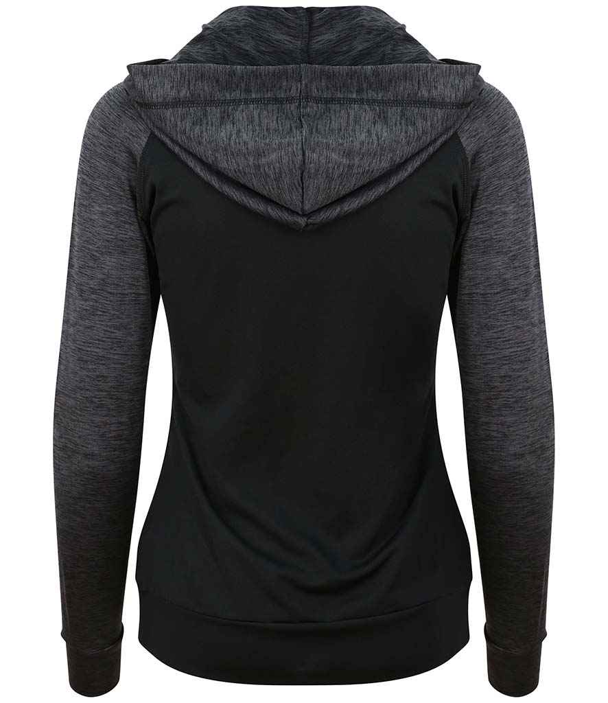 AWDis Ladies Cool Contrast Zoodie - Black/Black Slate Melange