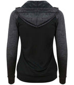 AWDis Ladies Cool Contrast Zoodie - Black/Black Slate Melange