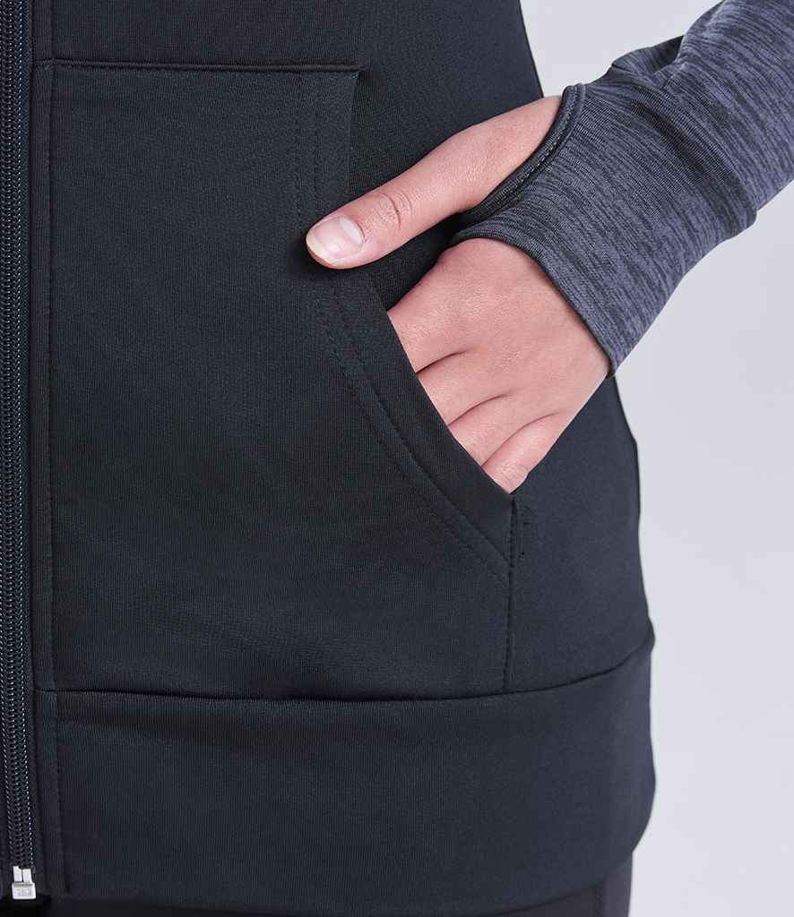 AWDis Ladies Cool Contrast Zoodie - Black/Black Slate Melange