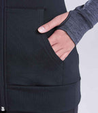 AWDis Ladies Cool Contrast Zoodie - Black/Black Slate Melange