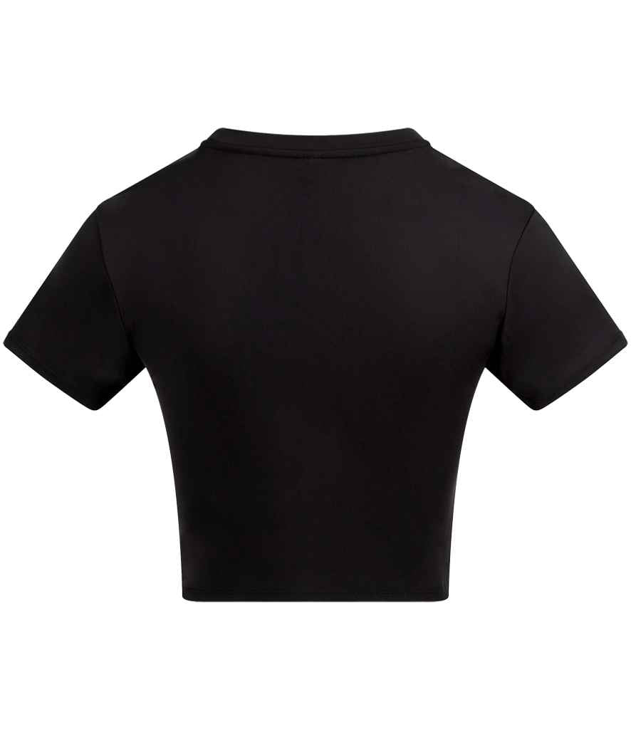AWDis Ladies Cool Recycled Cropped T-Shirt - Jet Black