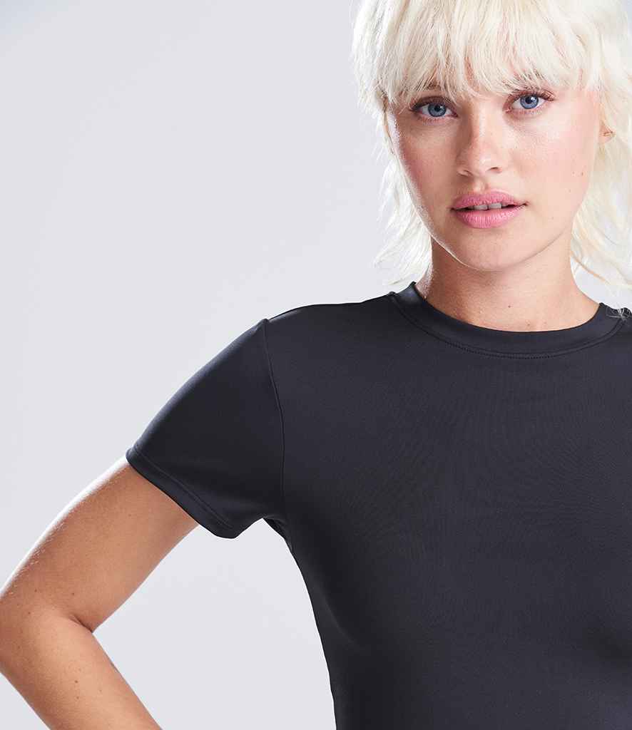 AWDis Ladies Cool Recycled Cropped T-Shirt - Jet Black