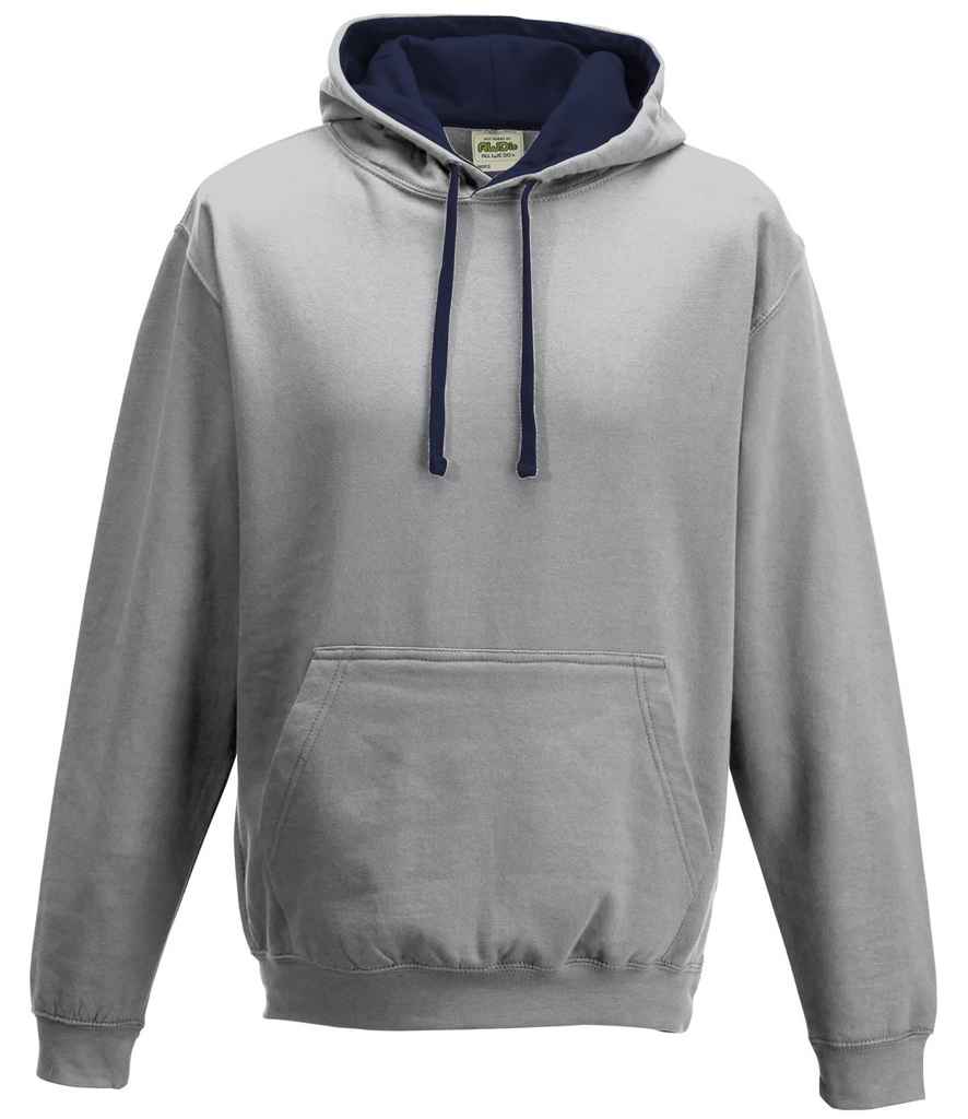 AWDis Varsity Hoodie - Heather Grey/New French Navy