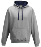 AWDis Varsity Hoodie - Heather Grey/New French Navy