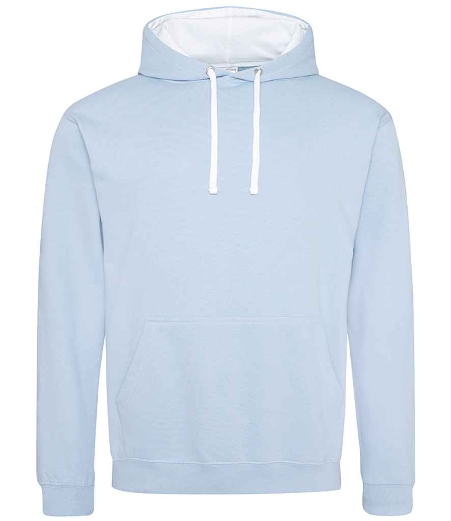AWDis Varsity Hoodie - Sky Blue/Arctic White