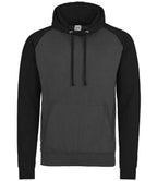 AWDis Baseball Hoodie - Charcoal/Jet Black