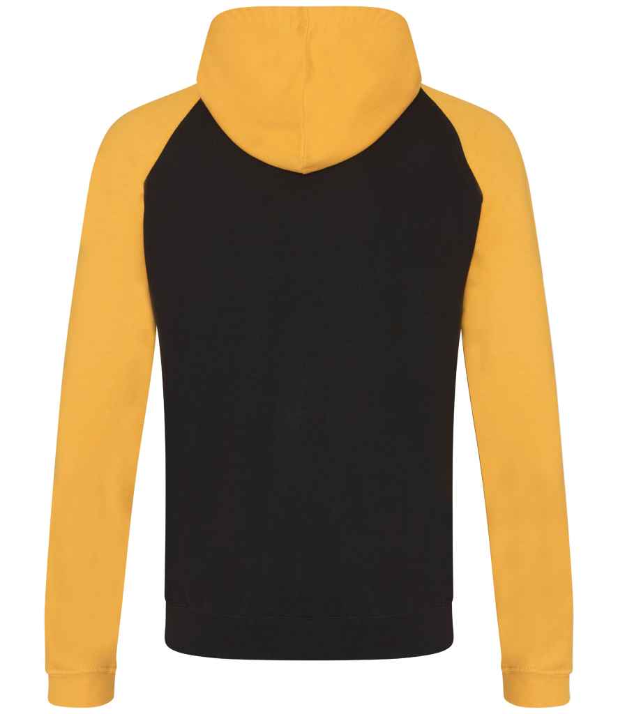 AWDis Baseball Hoodie - Jet Black/Gold