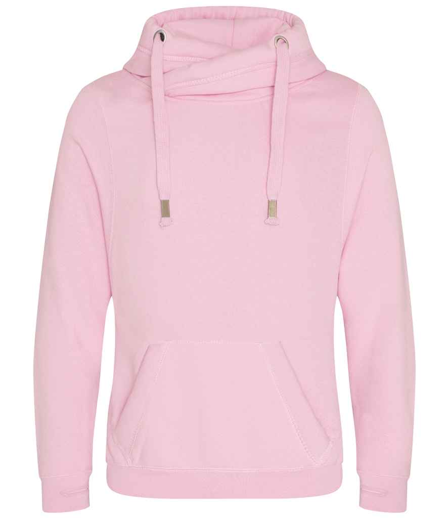 AWDis Cross Neck Hoodie - Baby Pink