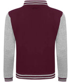 AWDis Varsity Jacket - Burgundy/Heather Grey