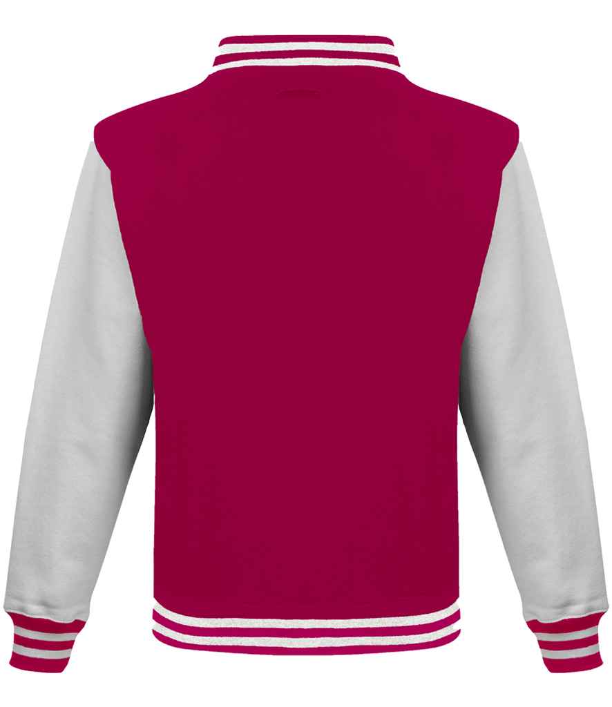 AWDis Varsity Jacket - Hot Pink/White