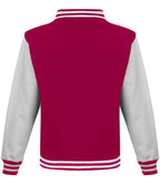 AWDis Varsity Jacket - Hot Pink/White