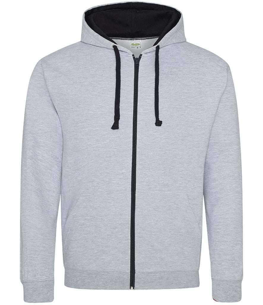 AWDis Varsity Zoodie - Heather Grey/New French Navy