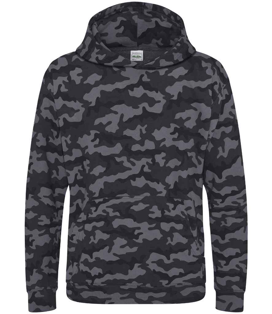 AWDis Kids Camo Hoodie - Black Camo