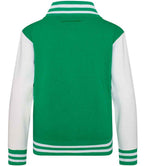 AWDis Kids Varsity Jacket - Kelly Green/White
