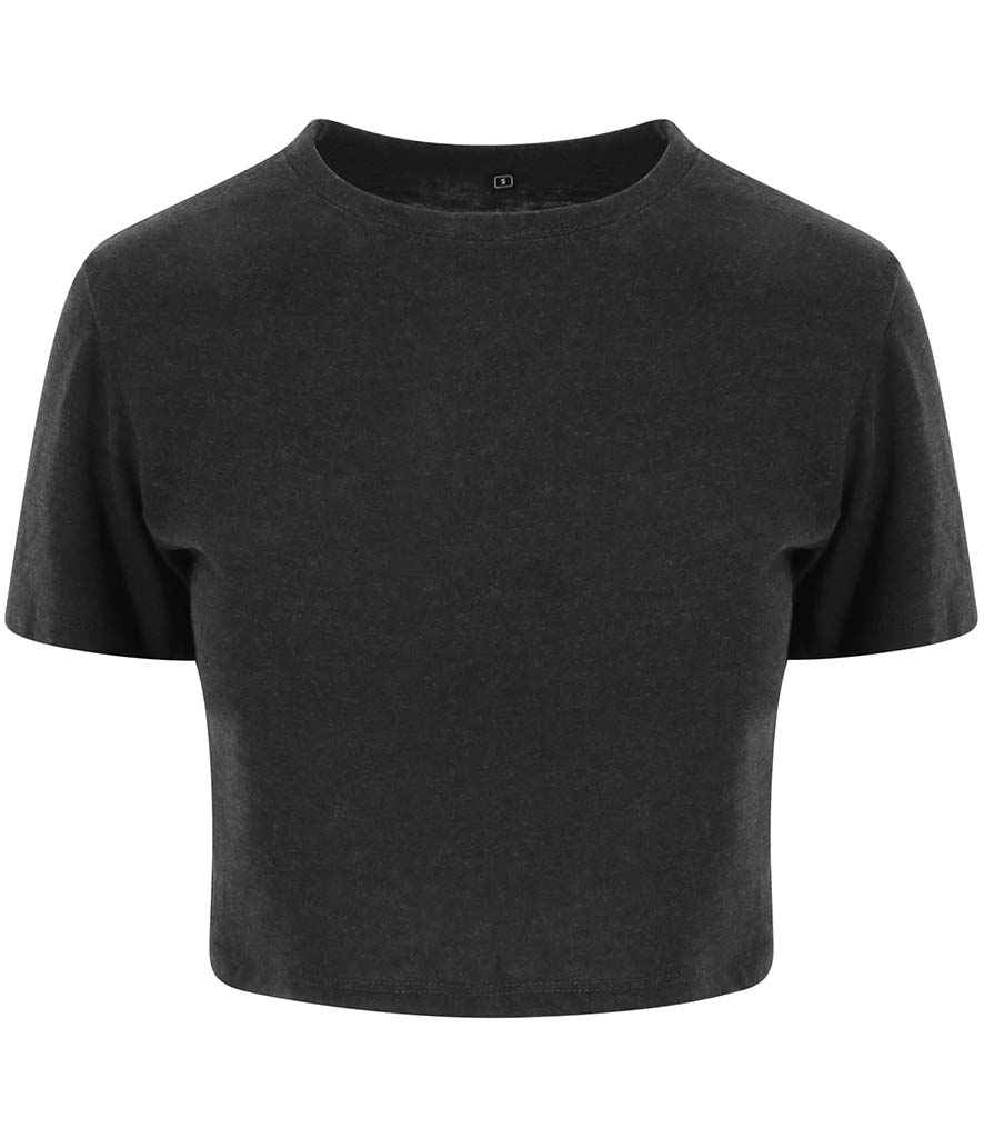 AWDis Ladies Tri-Blend Cropped T-Shirt - Heather Black
