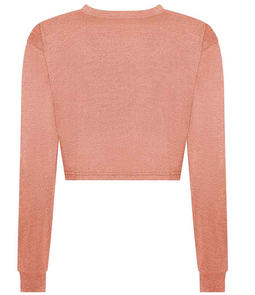 AWDis Ladies Long Sleeve Cropped T-Shirt - Dusty Pink