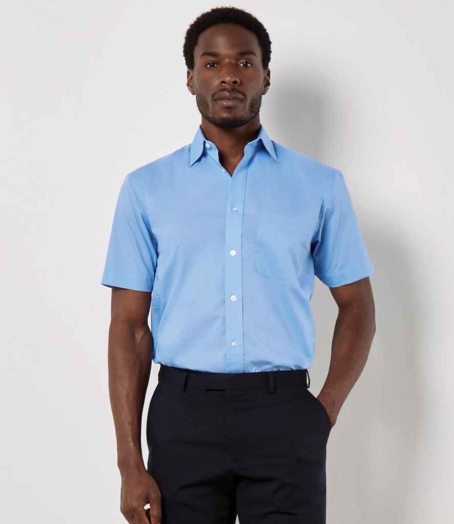 Kustom Kit Short Sleeve Classic Fit Business Shirt - Light Blue