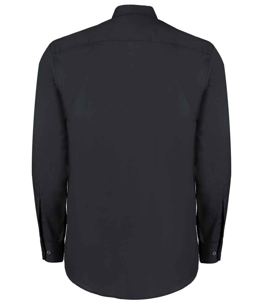 Kustom Kit Long Sleeve Classic Fit Business Shirt - Black