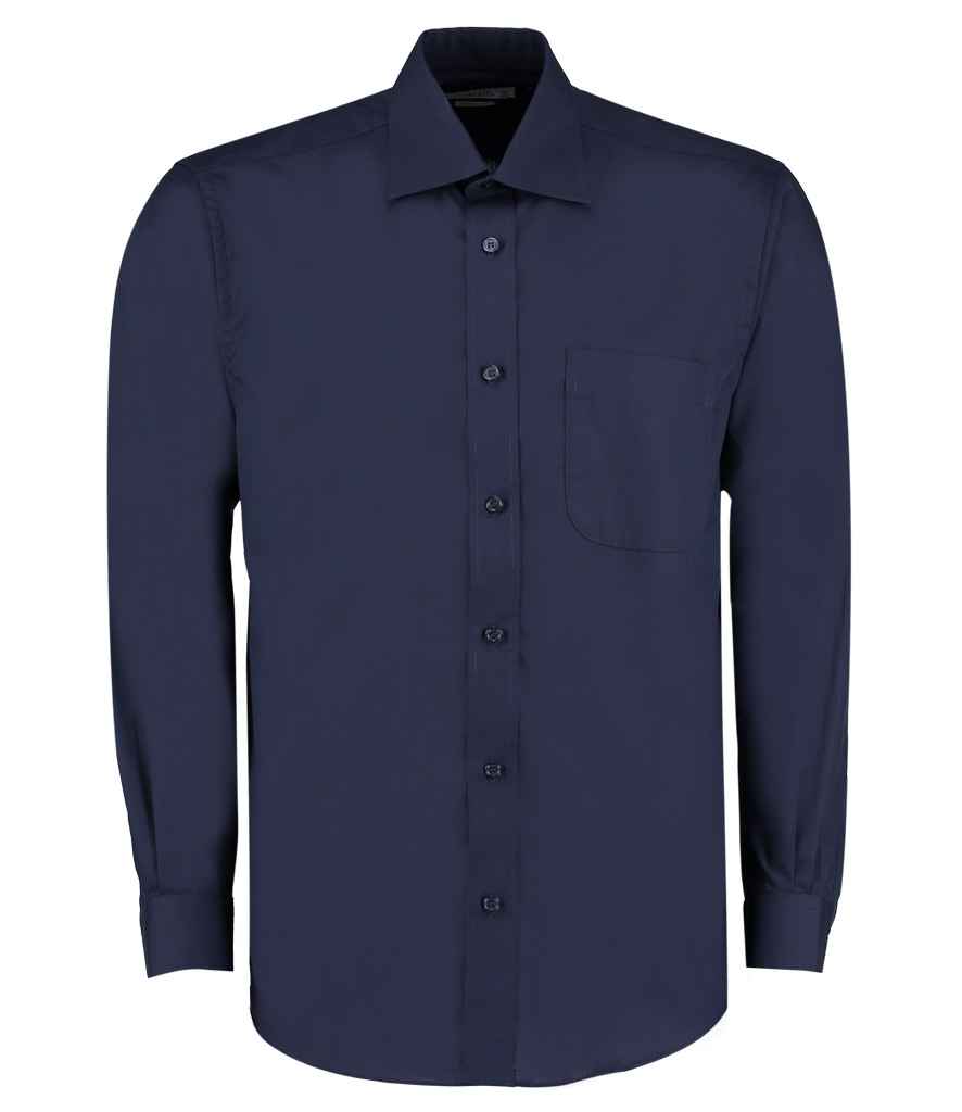 Kustom Kit Long Sleeve Classic Fit Business Shirt - Dark Navy