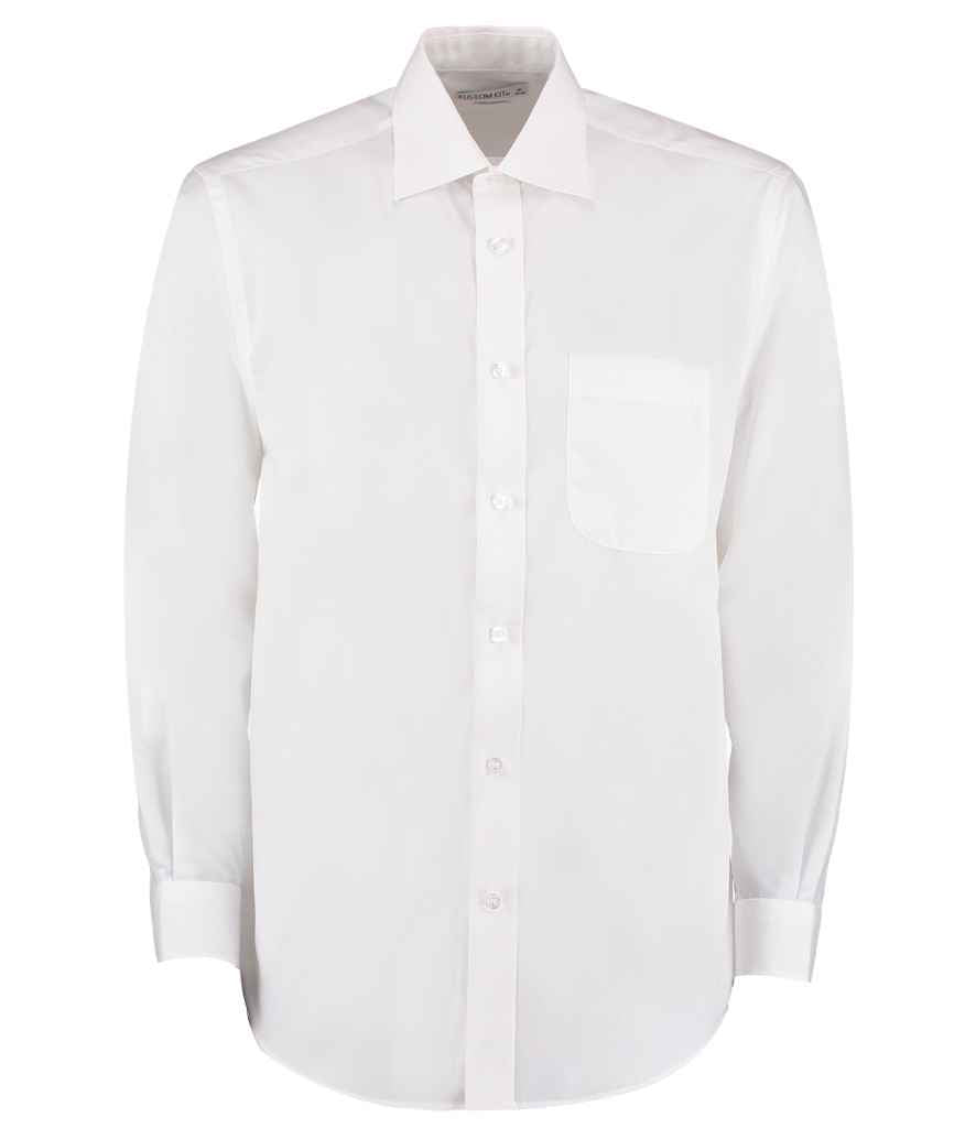 Kustom Kit Long Sleeve Classic Fit Business Shirt - White