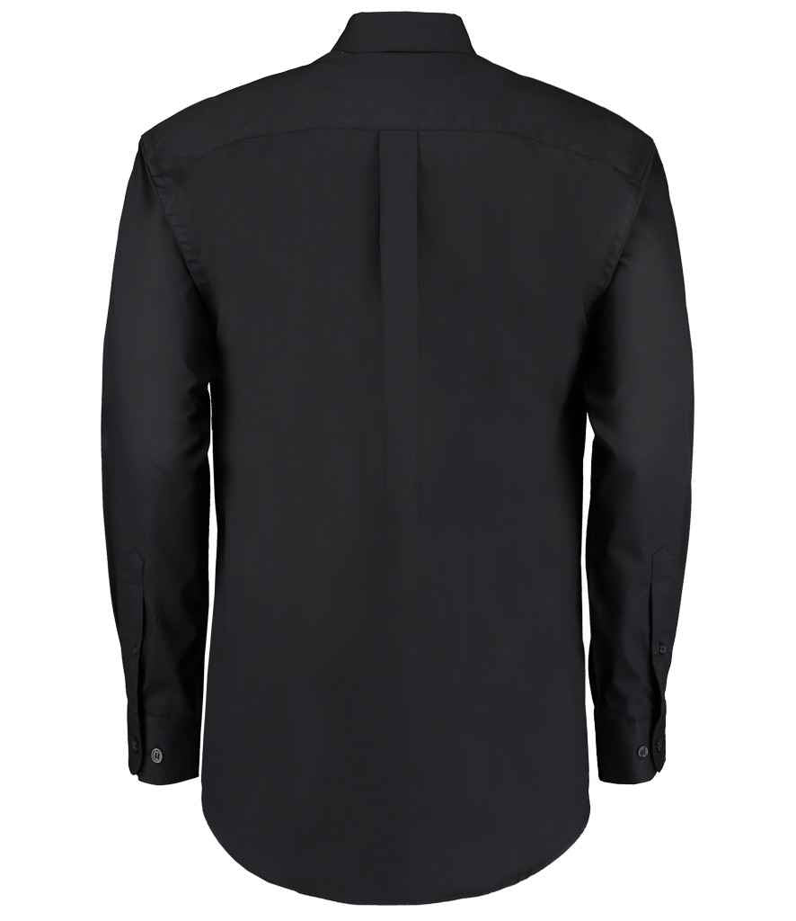 Kustom Kit Premium Long Sleeve Classic Fit Oxford Shirt - Black