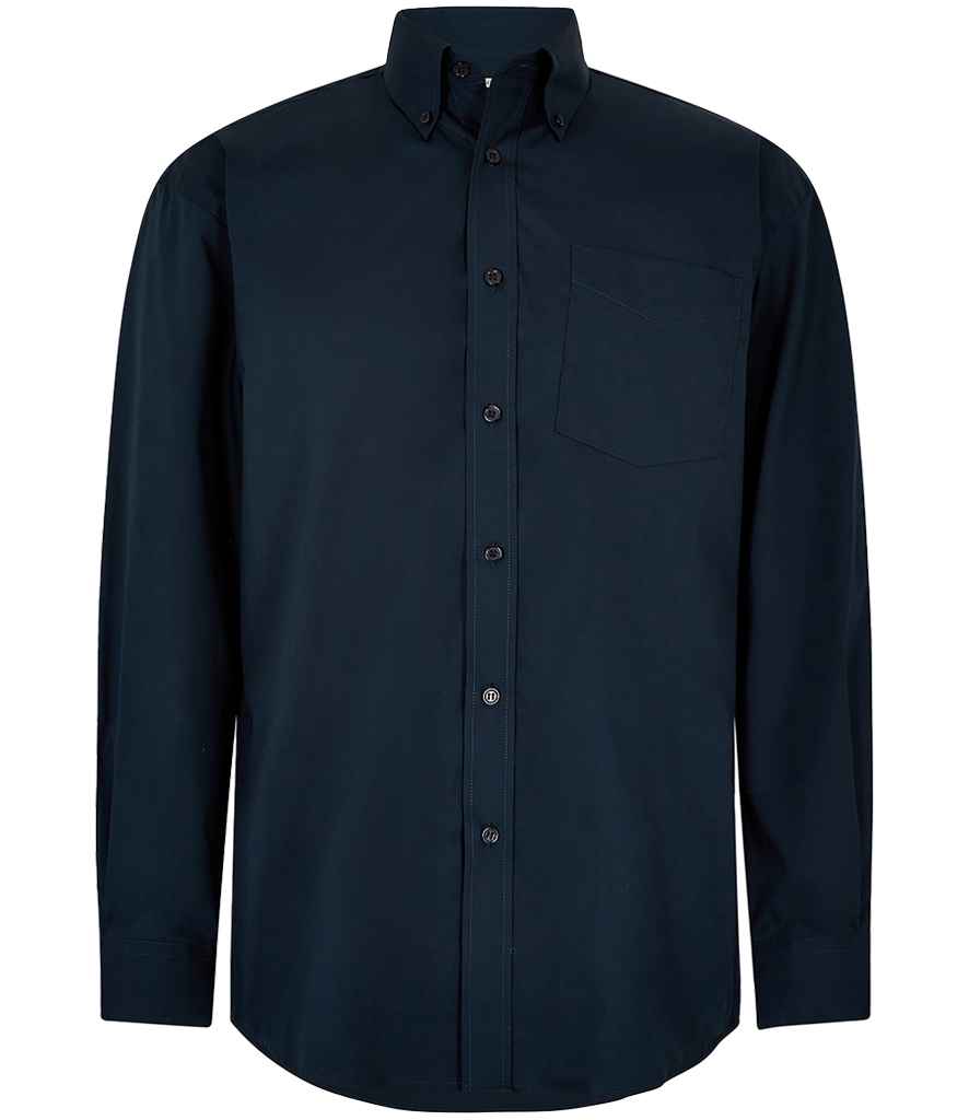 Kustom Kit Premium Long Sleeve Classic Fit Oxford Shirt - Dark Navy