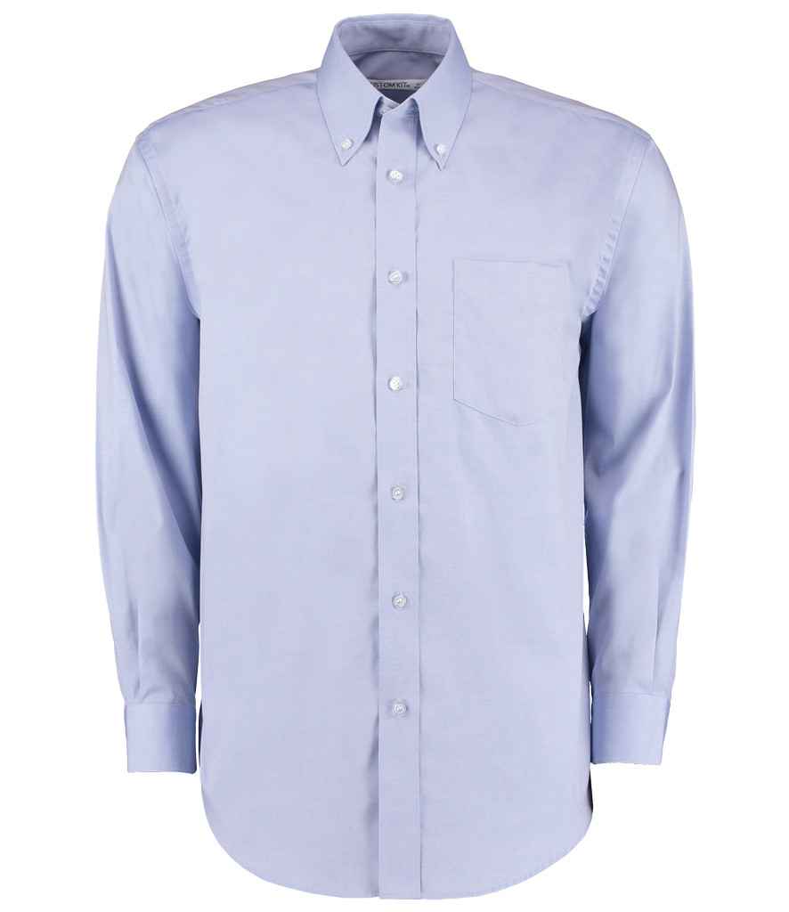 Kustom Kit Premium Long Sleeve Classic Fit Oxford Shirt - Light Blue
