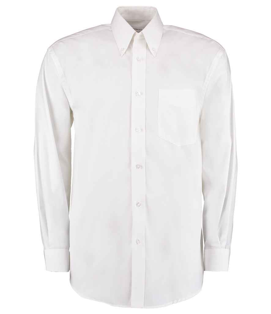 Kustom Kit Premium Long Sleeve Classic Fit Oxford Shirt - White