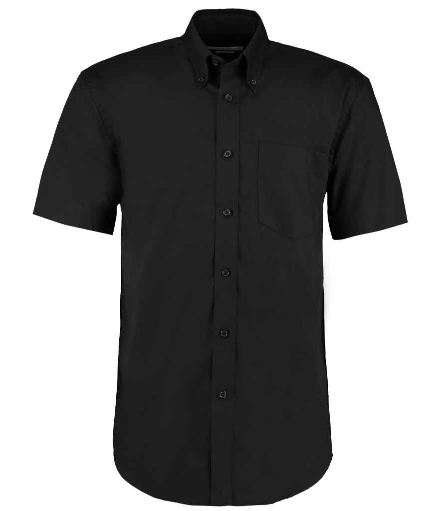 Kustom Kit Premium Short Sleeve Classic Fit Oxford Shirt - Black
