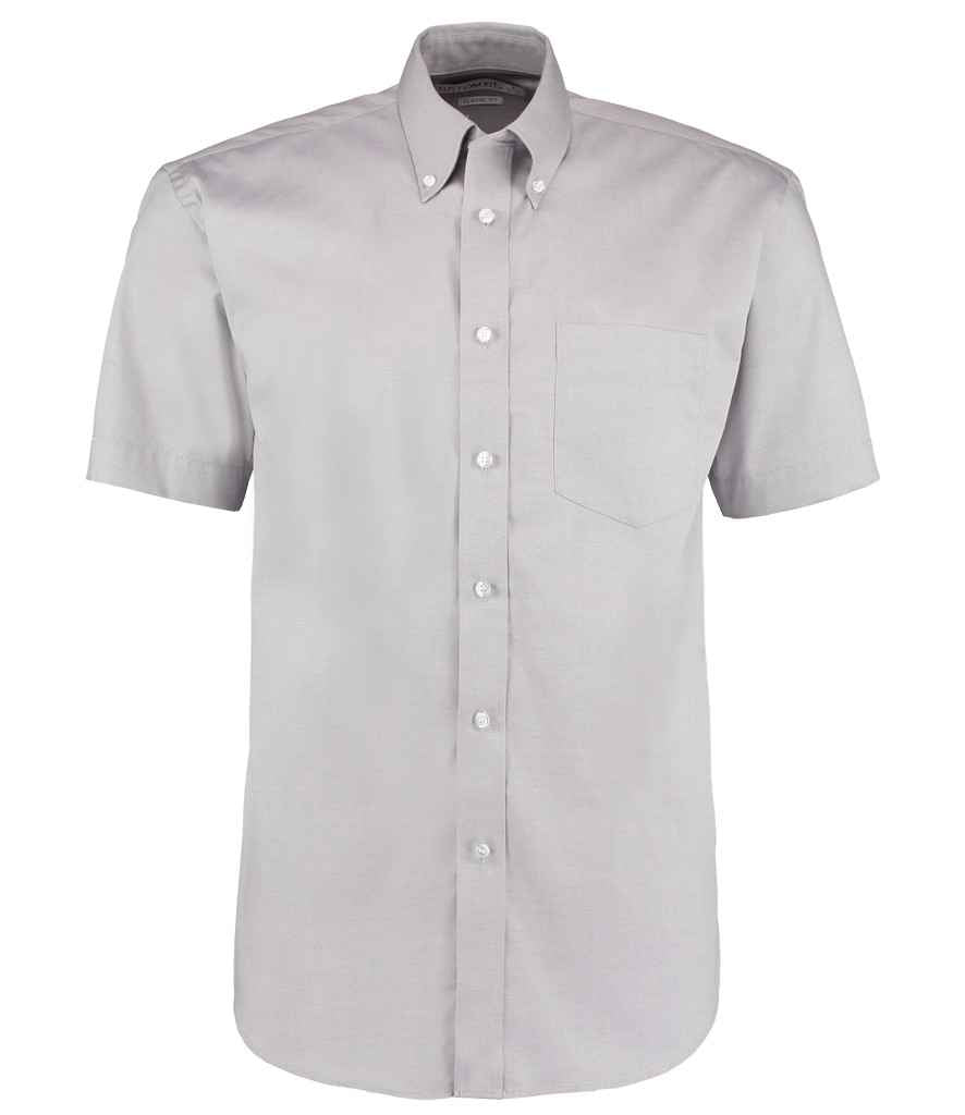 Kustom Kit Premium Short Sleeve Classic Fit Oxford Shirt - Silver