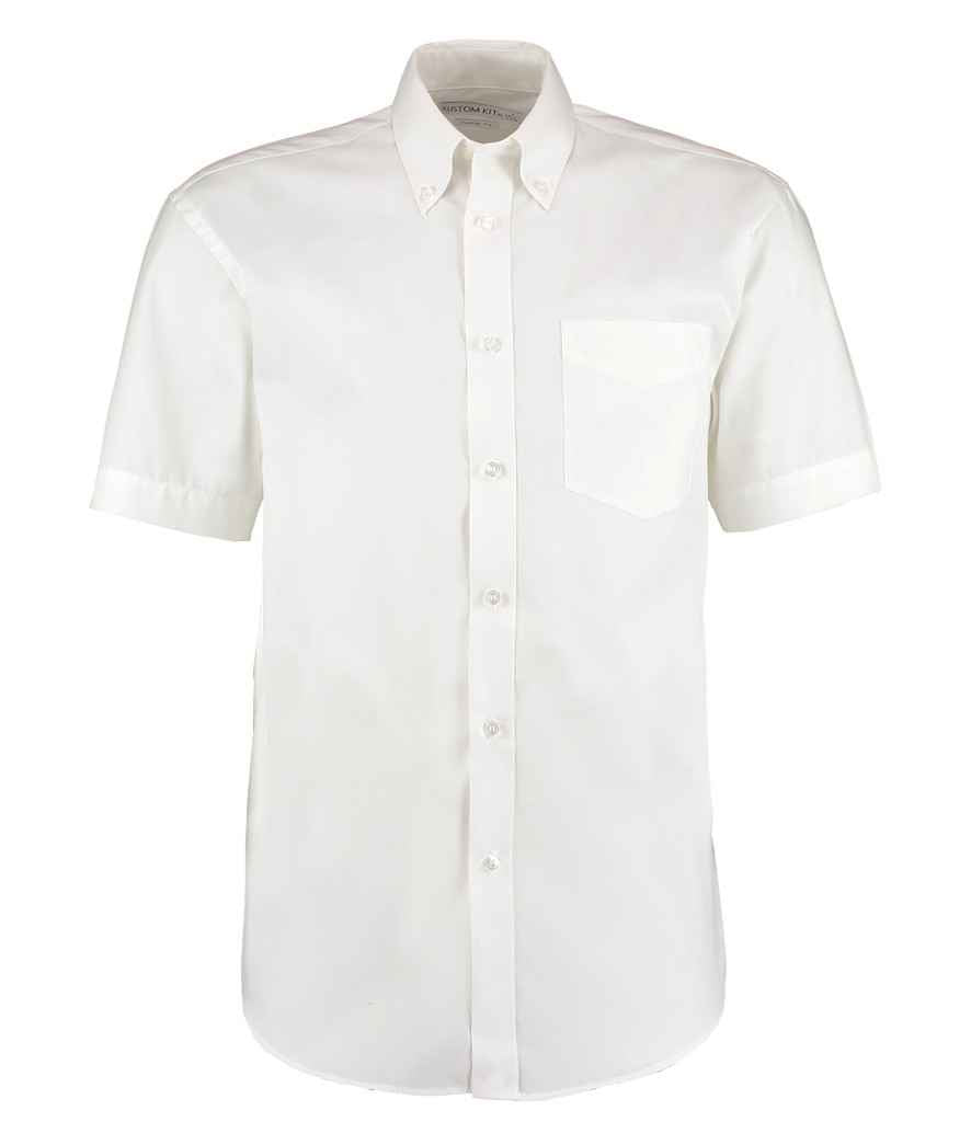 Kustom Kit Premium Short Sleeve Classic Fit Oxford Shirt - White