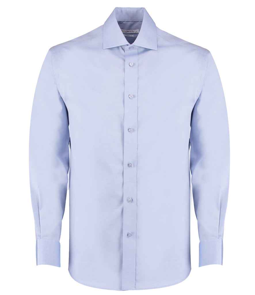 Kustom Kit Premium Long Sleeve Classic Fit Oxford Shirt - Light Blue