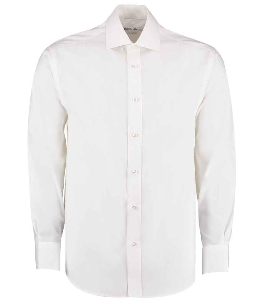 Kustom Kit Premium Long Sleeve Classic Fit Oxford Shirt - White