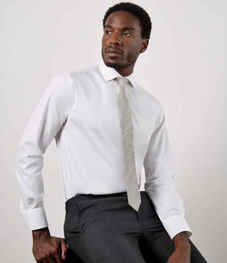 Kustom Kit Premium Long Sleeve Classic Fit Oxford Shirt - White