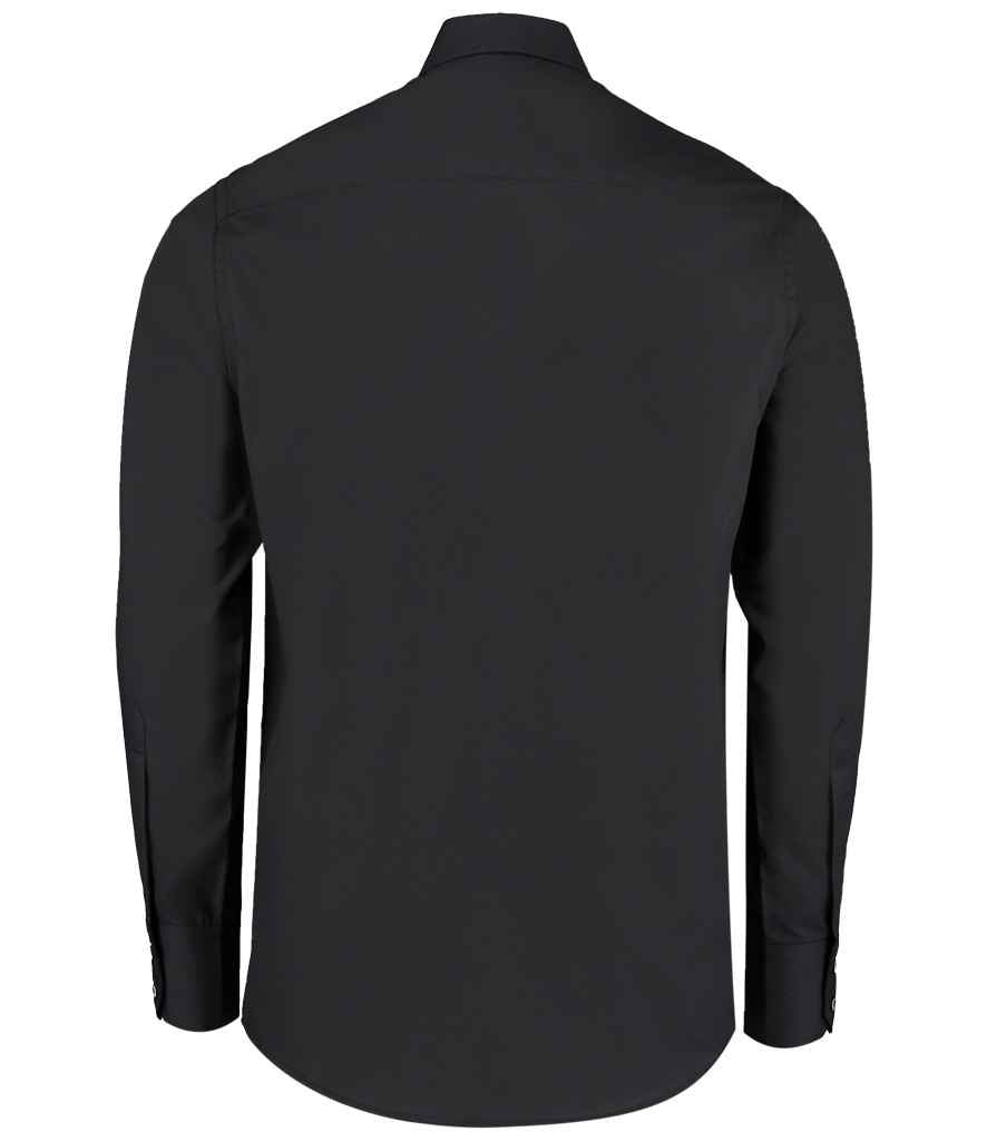 Kustom Kit Long Sleeve Tailored Business Shirt - Black