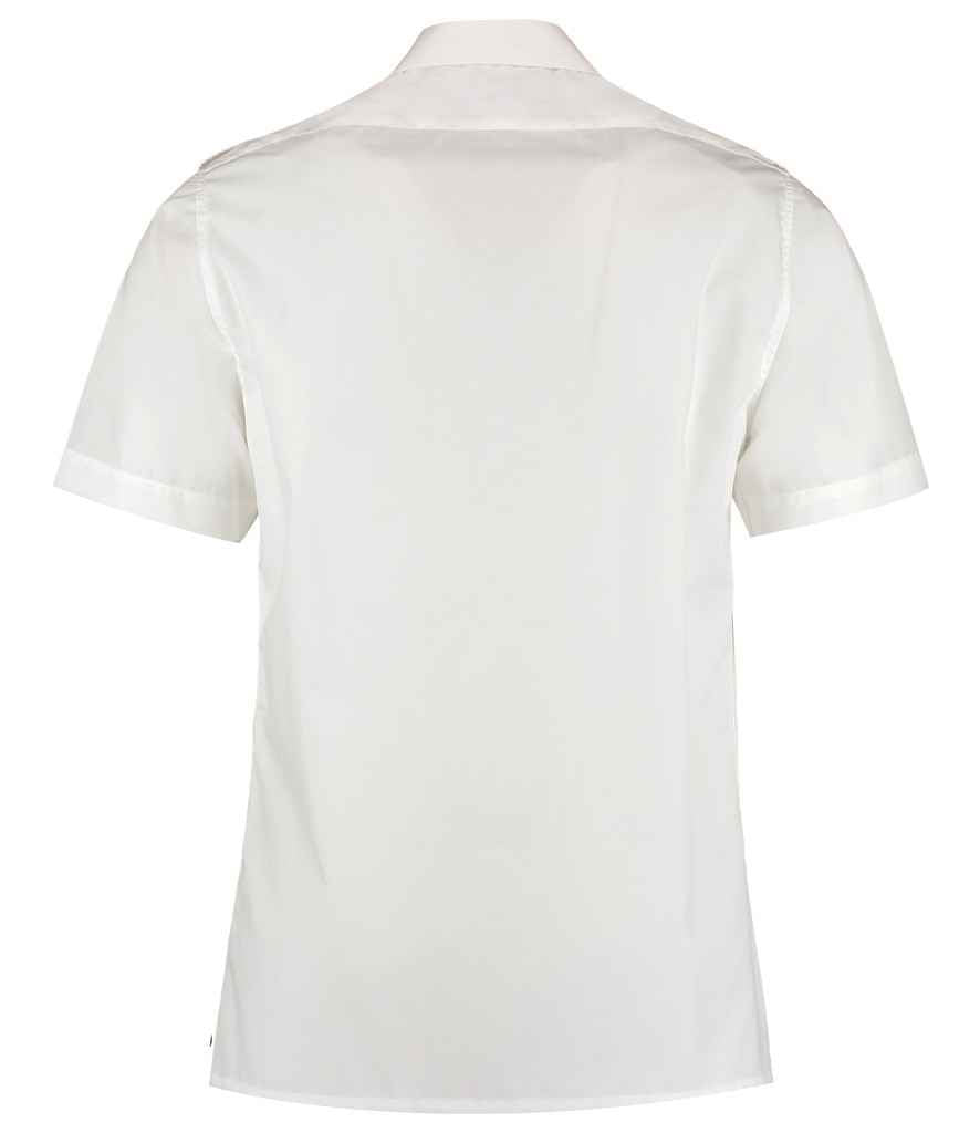 Kustom Kit Short Sleeve Tailored Pilot Shirt - White