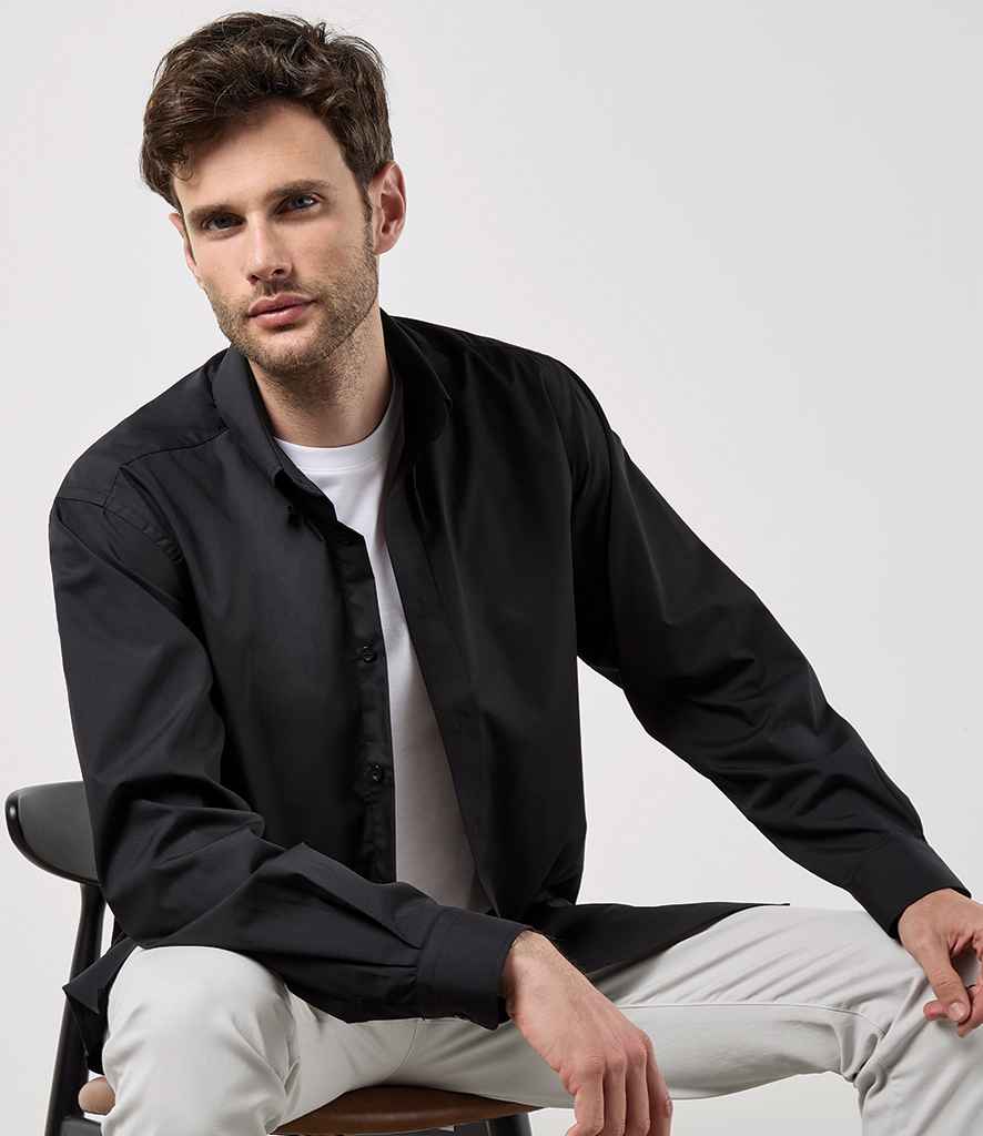 Kustom Kit Long Sleeve Classic Fit Workforce Shirt - Black