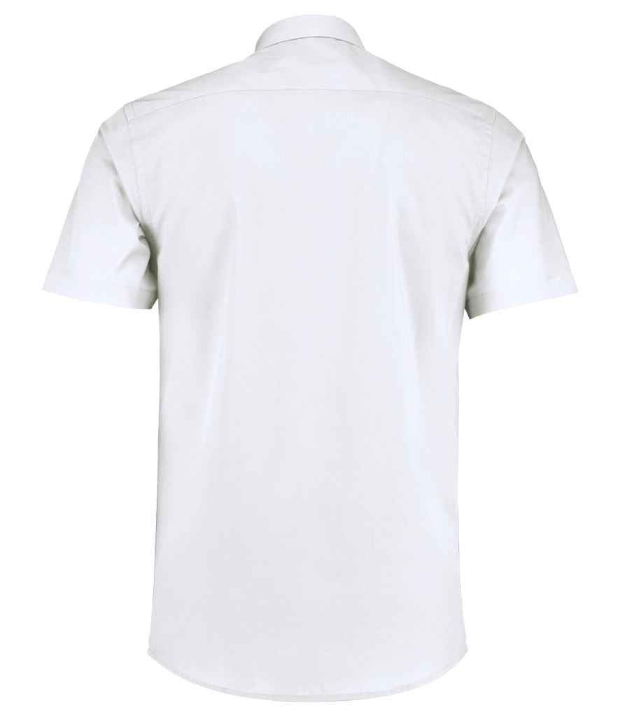 Kustom Kit Short Sleeve Tailored Poplin Shirt - White