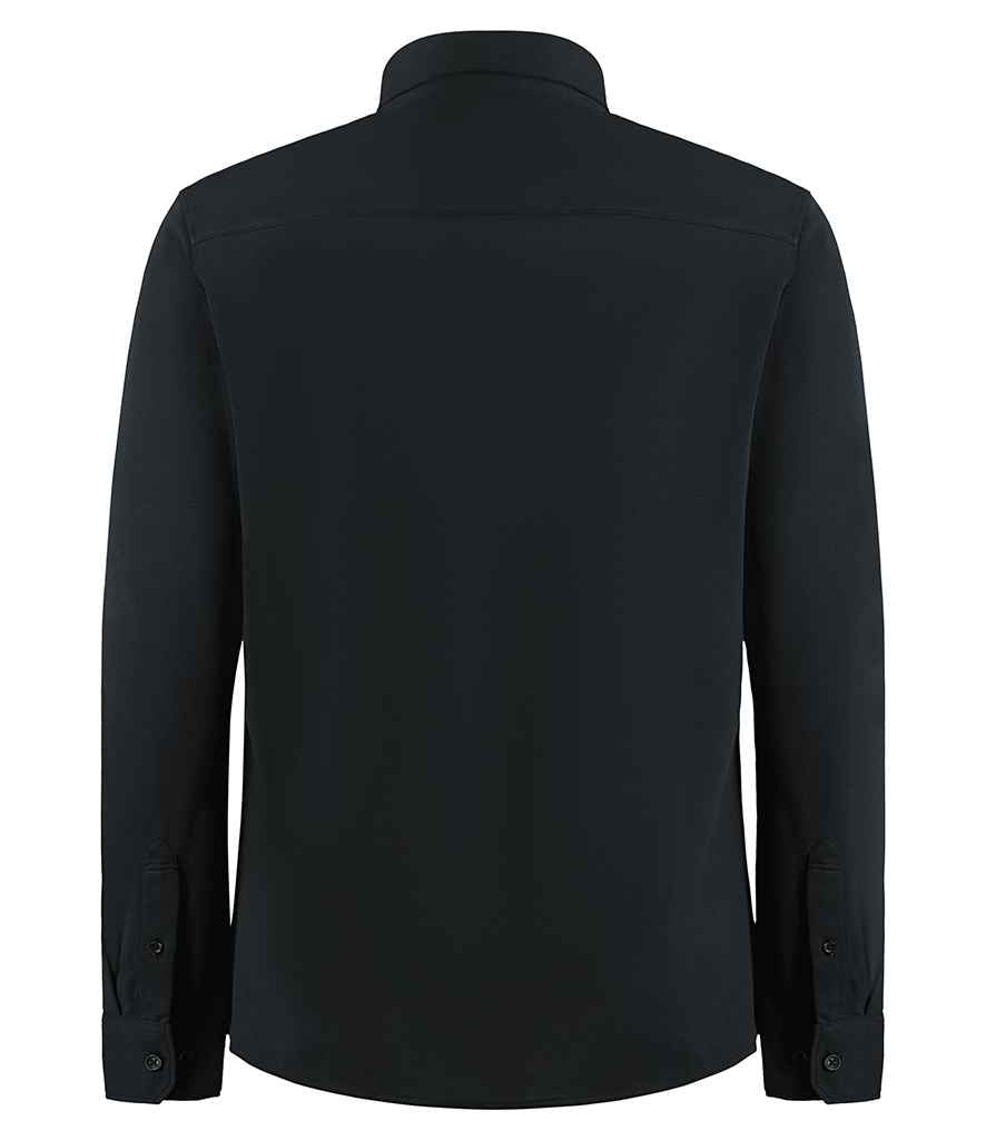 Kustom Kit Long Sleeve Superwash® 60°C Piqué Shirt - Black