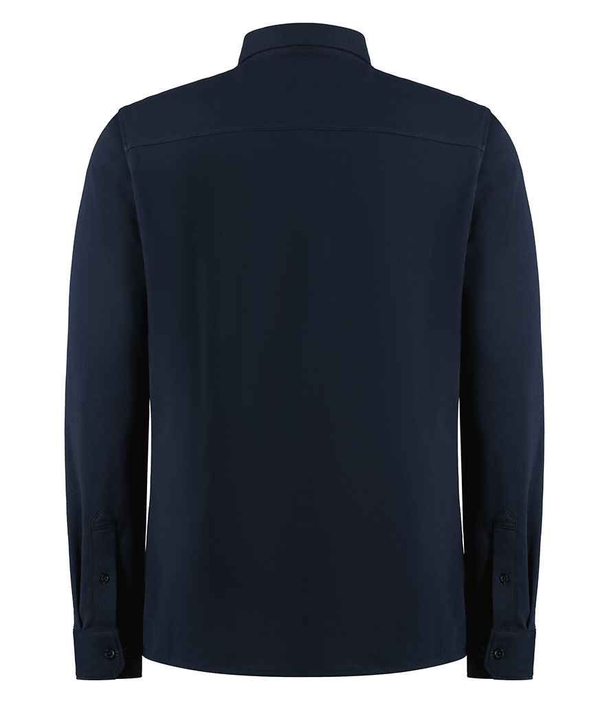 Kustom Kit Long Sleeve Superwash® 60°C Piqué Shirt - Navy