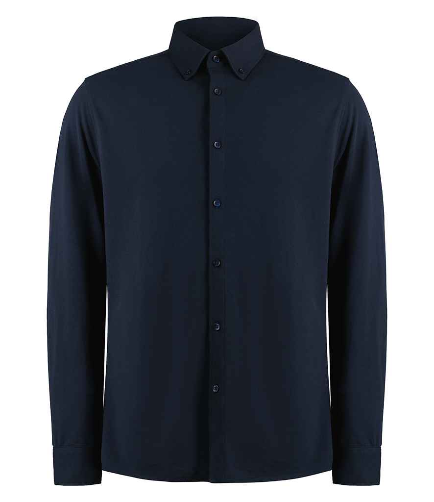 Kustom Kit Long Sleeve Superwash® 60°C Piqué Shirt - Navy