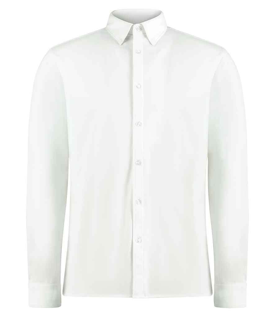 Kustom Kit Long Sleeve Superwash® 60°C Piqué Shirt - White