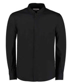 Kustom Kit Long Sleeve Tailored Mandarin Collar Shirt - Black