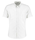 Kustom Kit Short Sleeve Slim Fit Oxford Shirt - White